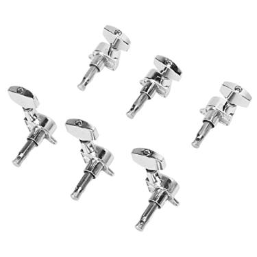 Imagem de Pinos de ajuste de cordas, 3 sintonizadores de bloqueio de guitarra totalmente fechados à esquerda 3 direita com fixadores para instrumentos musicais