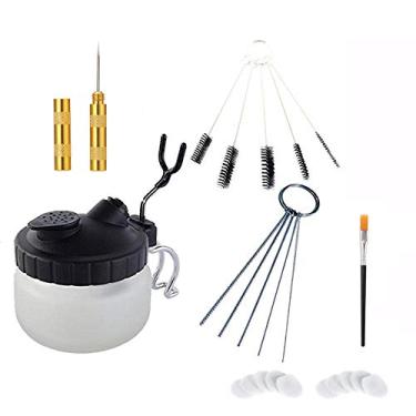 Imagem de Qudai Airbrush Washing Tool Set Limpo Pote de Ar Pincel Titular Pintura Limpeza Jar Garrafa Agulha Bico Cerdas Escovas Esponja Filtros Definir Spray de Lavar Roupa Ferramentas NP