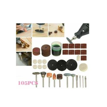 Imagem de Kit 105 Acessórios Dremel Micro Retifica Lixas Disco Escovas