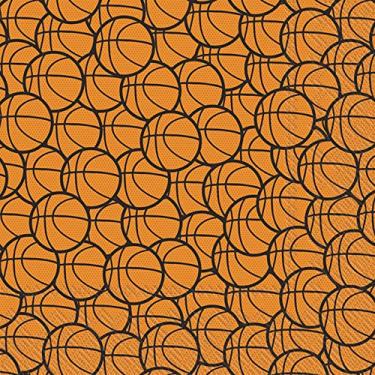 Imagem de Boston International IHR Guardanapos de papel de 3 camadas, tamanho coquetel, 20 unidades, laranja basquete