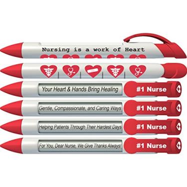 Imagem de Greeting Pen Canetas Nurse - Nursing is a Work of Heart Conjunto de 6 canetas rotativas (36541)