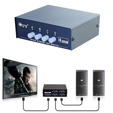 Imagem de MOOKEENONE 1 x 4 portas I/O VGA SVGA monitor compartilhando caixa de interruptor para tela LCD PC TV