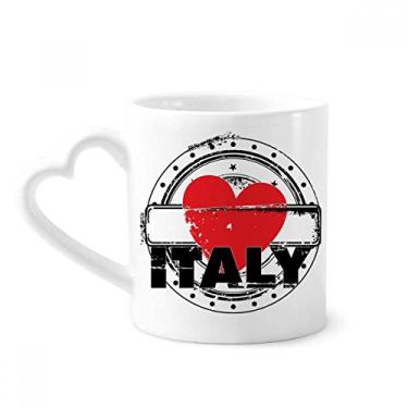 Imagem de I Love Italy Word Love Heart Heart Circle Shape Mug Coffee Ceramic Drinkware Glass Heart Cup