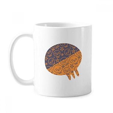 Imagem de Caneca de cerâmica de cerâmica com desenho de caveira de Halloween
