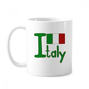 Imagem de Caneca com estampa verde bandeira nacional da Itália cerâmica xícara de café porcelana louça
