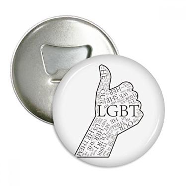 Imagem de Emblema multifuncional LGBT com bandeira de arco-íris ótimo abridor de garrafas e ímã de geladeira