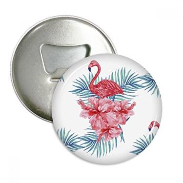 Imagem de Flamingo Plant Leaf Symbol Abridor de garrafas Ímã de geladeira Emblema multifuncional