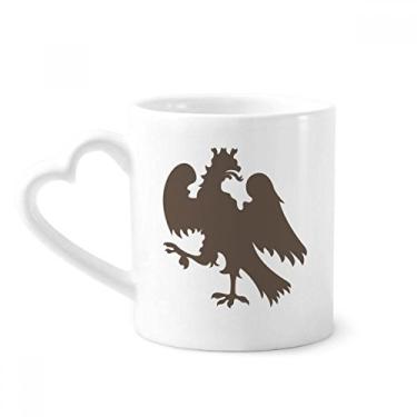 Imagem de Caneca com emblema nacional de animais europeus Soar Eagle caneca café cerâmica copo de coração de vidro
