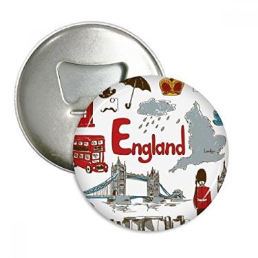 Imagem de Bandeira nacional de animais da Inglaterra Landscap abridor de garrafas ímã de geladeira emblema multifuncional