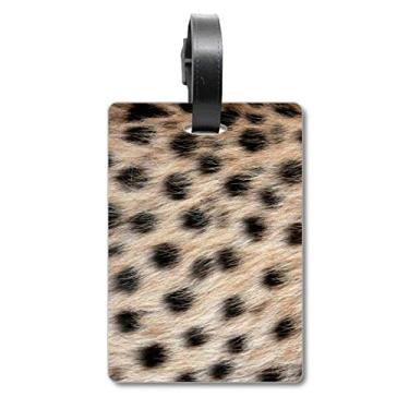 Imagem de Etiqueta de bagagem com design abstrato de penas de leopardo e etiqueta de bagagem, Multicolorido.