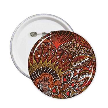 Imagem de Desenho de linha abstrato de peixes vermelhos alfinetes crachá botão emblema acessório decoração 5 peças