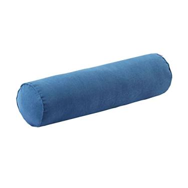 Imagem de Garende Almofadas de cilindro de pescoço redondo travesseiro de algodão oco, confortável, confortável, pescoço travesseiro travesseiro rolo para cama, Azul