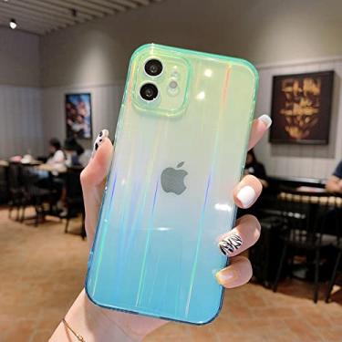 Imagem de Capa degradê transparente aurora de luxo para iphone 12 11 pro max 12 mini x xr xs max 7 8 plus se 2020 capa traseira macia, 2, para iphone12 pro max