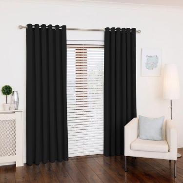 Imagem de Cortina Preta para Sala/Quarto 300x250 para varão - FABRITEX ENXOVAIS