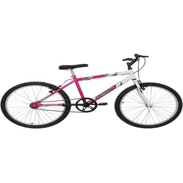 Imagem de Bicicleta de Passeio Ultra Bikes Esporte Bicolor Aro 24 Reforçada Freio V-Brake Sem Marcha Feminina Rosa/Branco