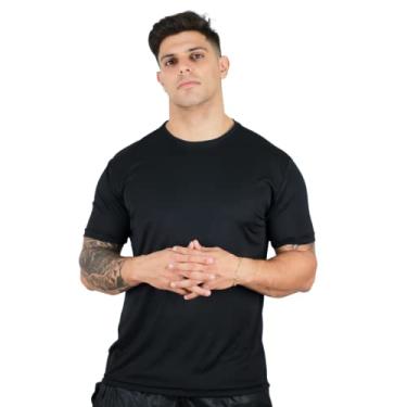 Imagem de Camiseta Masculina Dry Fit Premium Básica Academia Esporte Cor:Preto;Tamanho:GG