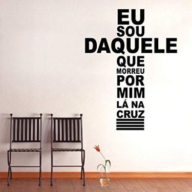 Imagem de Adesivo De Parede Decorativo Cruz Frase tamanho 60cm x 50cm