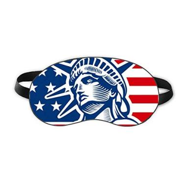 Imagem de Bandeira dos EUA com estampa de estátua de liberdade para dormir escudo de olhos macio para noite