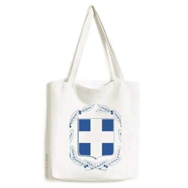 Imagem de Bolsa de lona com emblema nacional da Grécia Europa bolsa de compras casual