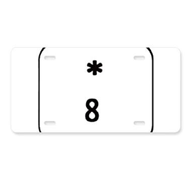 Imagem de DIYthinker Símbolo de teclado 8 placa de licença decoração de aço inoxidável automóvel