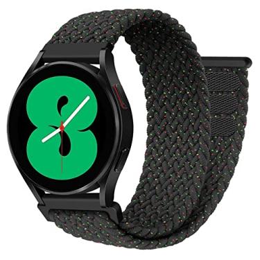 Imagem de Pulseira trançada para Samsung Galaxy Watch 7 6 5 4 de 40 mm e 44 mm/Galaxy 6 Classic de 43 mm e 47 mm/4 Classic de 42 mm e 46 mm/5 Pro de 45 mm/Active 2, pulseira esportiva de nylon macio de 20 mm