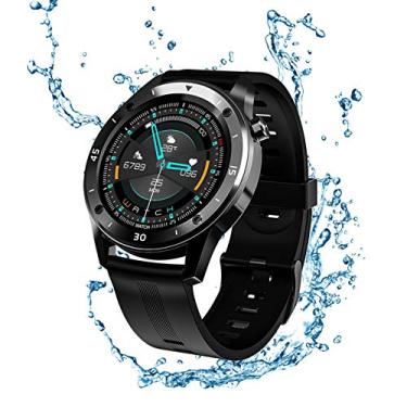 Imagem de XFTOPSE Smartwatch Relógio Inteligente Redonodo,Relógio Inteligente Bluetooth IP67 à Prova Dágua Pressao Arterial, Smartwatch F22 Monitoramento do Ritmo Cardíaco com Pedômetro e GPS Preto