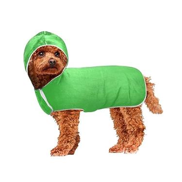 Imagem de Ivy Green Toalha para animais de estimação roupão de banho super absorvente lavável à máquina com capuz toalhas de cachorro para secar cães e gatos