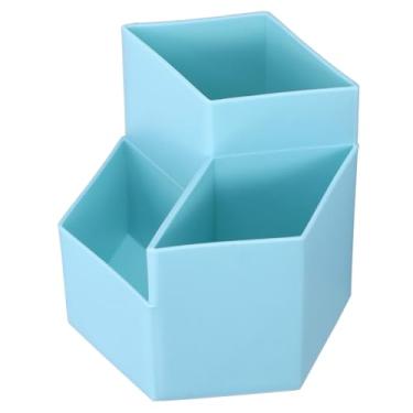 Imagem de Porta-pincéis de maquiagem, porta-lápis simples Mutifuctional para porta-pincéis de maquiagem para armazenamento de canetas(Azul claro)