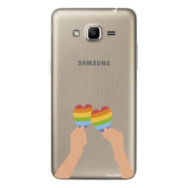 Imagem de Capa Case Capinha Samsung Galaxy  J2 Prime Arco Iris Mãos Com Corações