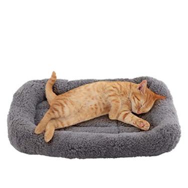 Imagem de Tapete de cama para animais de estimação da Enjoying – acolchoado de algodão de 30,48 x 45,72 cm para cães pequenos, gatos, lavável, cinza