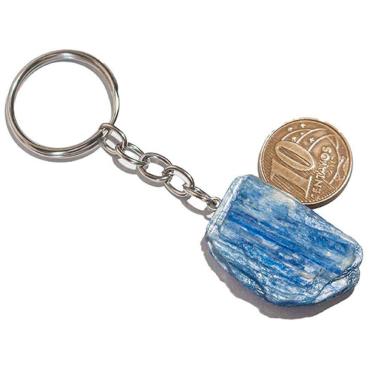 Imagem de Chaveiro Canudos Cianita Azul Pedra Natural 25 a 35mm 11g