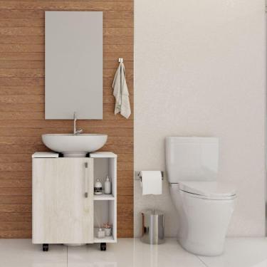 Imagem de Gabinete de Coluna 01 Porta Sara Yescasa Branco Chess/Snow