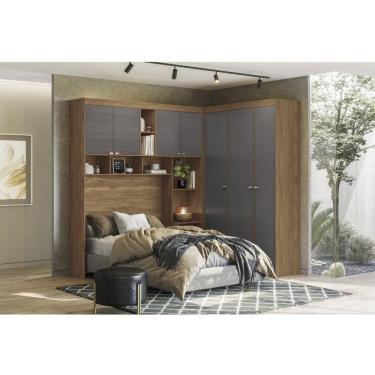 Imagem de Guarda-roupa Modulado Casal Lugano Jatobá/Grafite