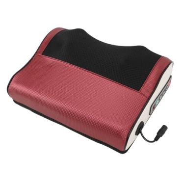 Imagem de Travesseiro Massageador Elétrico de Pescoço, Massagem Shiatsu de Tecido Profundo Com Compressão Quente para Massagem Nas Costas (Vermelho)
