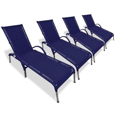 Imagem de Kit 4 Cadeiras/Espreguiçadeiras Julia P/ Piscina