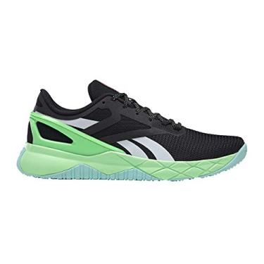 Imagem de Reebok Tênis masculino Nanoflex Cross Trainer, Núcleo preto/brilho digital/neon menta, 45