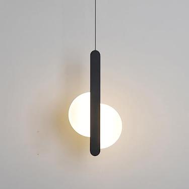 Imagem de Luminária pendente preta moderna regulável LED lustre circular 10W ajustável linear pendurado barra de luz de teto branco industrial luminária longa para quarto sala de jantar escadaria feit