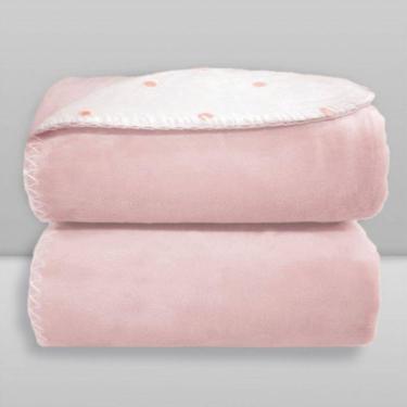 Imagem de Manta Dupla Face Poá Rosa Bebê - Laço Bebê