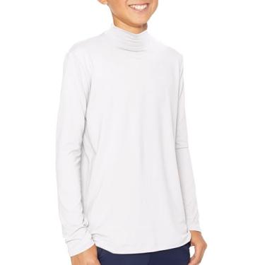 Imagem de STRETCH IS COMFORT Camiseta juvenil masculina Oh So Soft manga comprida gola redonda | 4-16, Branco, 14