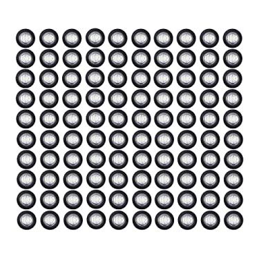 Imagem de TMH (Pacote com 100 luzes brancas de LED com suporte de 3/4 polegadas, marcadores de luz LED laterais para trailer, caminhão, trailer, carro, ônibus, van