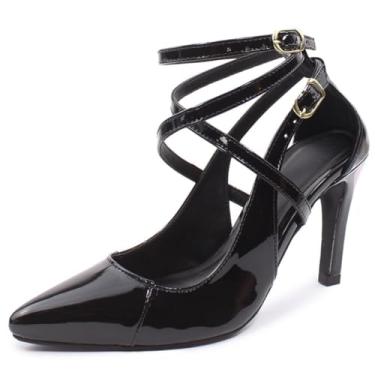 Imagem de Scarpin Modarpe Bico Fino Palmilha Confort Feminino S11 (Preto Verniz, BR, Adulto, Numérico, 35)