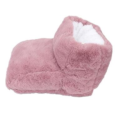 Imagem de Aquecedor de Pés Elétrico de Dupla Face, Botas de lã Macia Espessadas USB, Almofada de Aquecimento de Pés Profunda, Aquecedor de Pés Elétrico Rosa Aquecido para Escritório