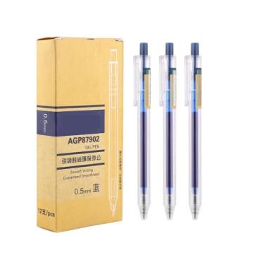 Imagem de Joucien 12 peças/caixa - Caneta neutra preta de 0,5 mm de secagem rápida e suave - azul