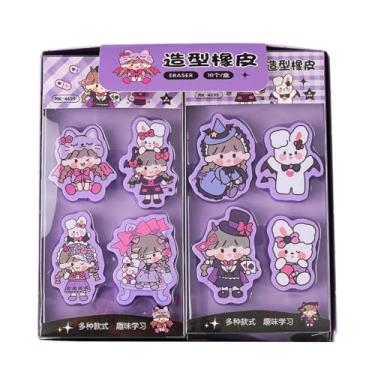 Imagem de 2 cartões - Borracha criativa em forma de desenho animado com estampa de desenho animado e borracha de baixa sucata (2 cartões, 8 peças)