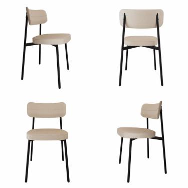 Imagem de Cadeira Alloa Fixa com 4 Pés 500 X 447 X 838 Mm com 4 Unidades Corriente Areia/Preto Epoxi