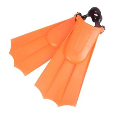 Imagem de Dynwave Barbatanas de mergulho nadadeiras de natação leve portátil equipamento de mergulho ajustável barbatanas de mergulho para profissionais iniciantes, Laranja 30 a 36