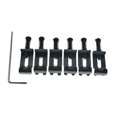 Imagem de KAISH Selas de guitarra elétrica vintage de aço inoxidável de 10,5 mm de largura, estilo curvado, vintage, para estratos americanos/quier/importação/Stratocaster preto