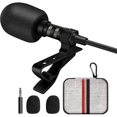 Imagem de Microfone condensador omnidirecional de lapela de lapela profissional para iPhone, iPad, iPod, Android, smartphone, laptop, PC, microfone de gravação para YouTube Entrevista Vídeo Tiktok