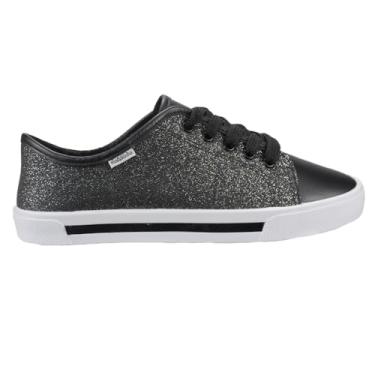 Imagem de Tênis Feminino Molekinha Infantil Gliter Veneza Casual Cor:Preto;Tamanho:31