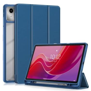 Imagem de Waillynice Capa para tablet Lenovo Tab M11 com suporte dobrável de acrílico TPU para XiaoxinPad Xiaoxin Pad 2024 capa 28 polegadas (azul escuro, Tab M11 TB330FU)